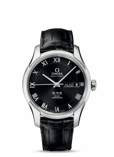 Omega De Ville Co-Axial Annual Calendar Stainless Steel / Black / Alligator 431.13.41.22.01.001 (43113412201001)